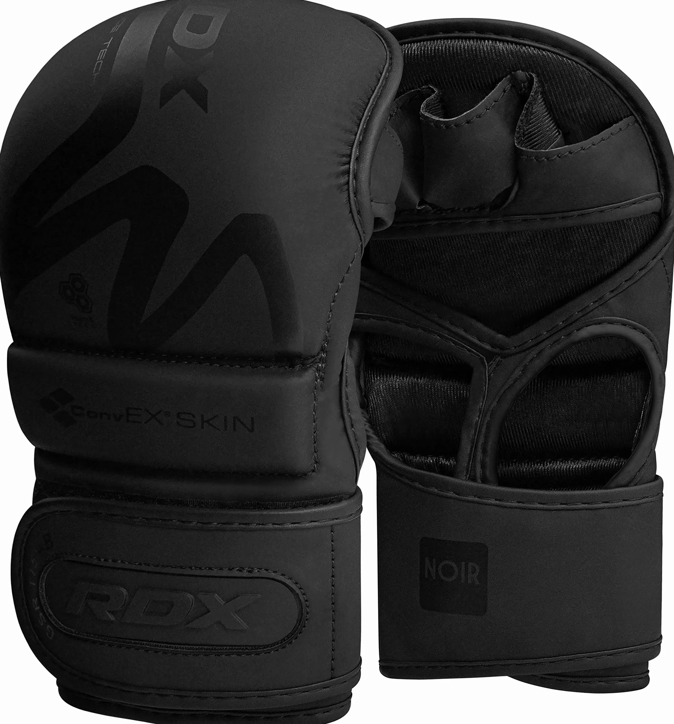 RDX MMA Guantes para artes marciales Grappling Entrenamiento, Convex Piel Kickboxing Guantes, Grande para Muay Thai, Sparring, Saco Boxeo, Combate en Jaula Gloves