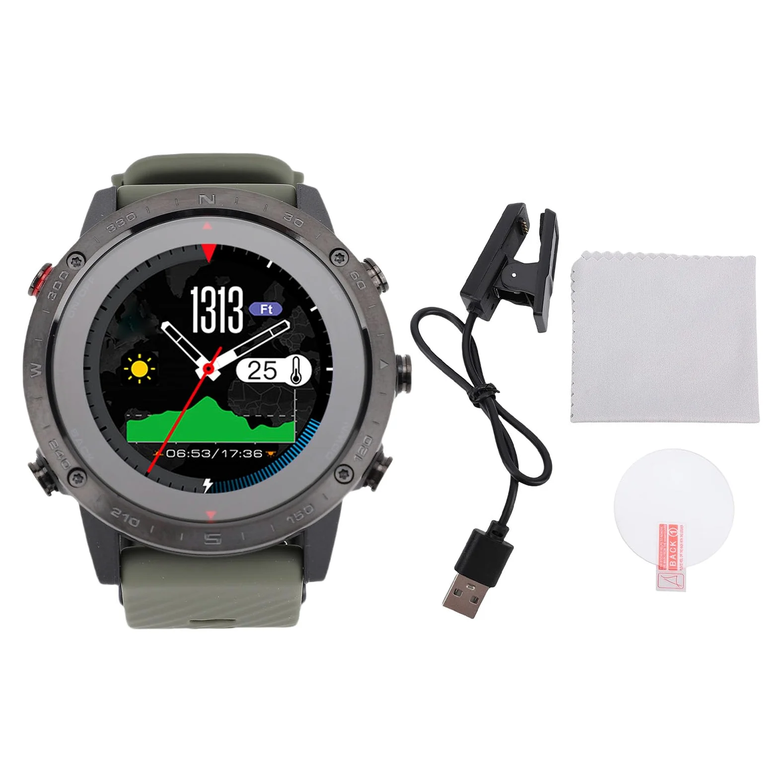 EMUKOEP Reloj de Pulsera Deportivo para Natación, Reloj Inteligente Redondo, de Buceo con Batería de Larga Duración, Función de Recordatorio Impermeable para Actividades Al Aire