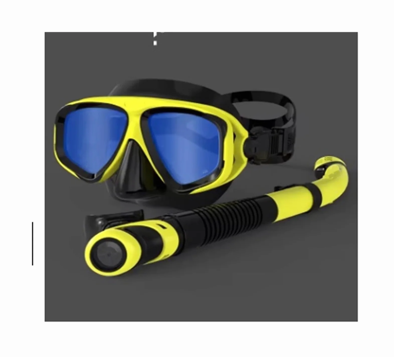 Máscara de Snorkel Máscara de buceo antiempañamiento para esnórquel, gafas de buceo con foca, máscara de buceo de vidrio templado, gafas para hombres y mujeres Kit de de Buceo(Mirrored yellow set)