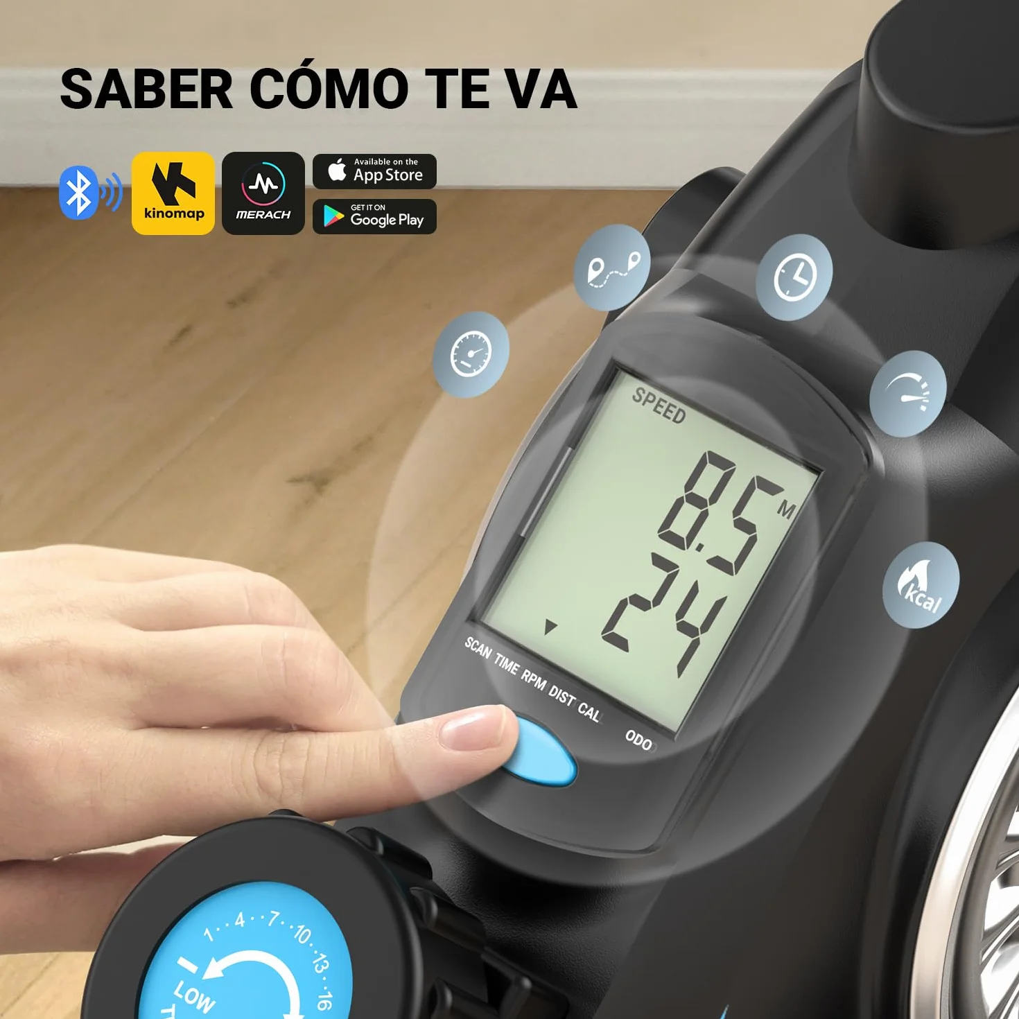 MERACH Pedaleador, Mini Bicicleta Estática con 2 Bandas de Resistencia, Pedales Estaticos Personas Mayores con Tapete Antideslizante, Dispositivo de Ejercicios para el Hogar y la Oficina