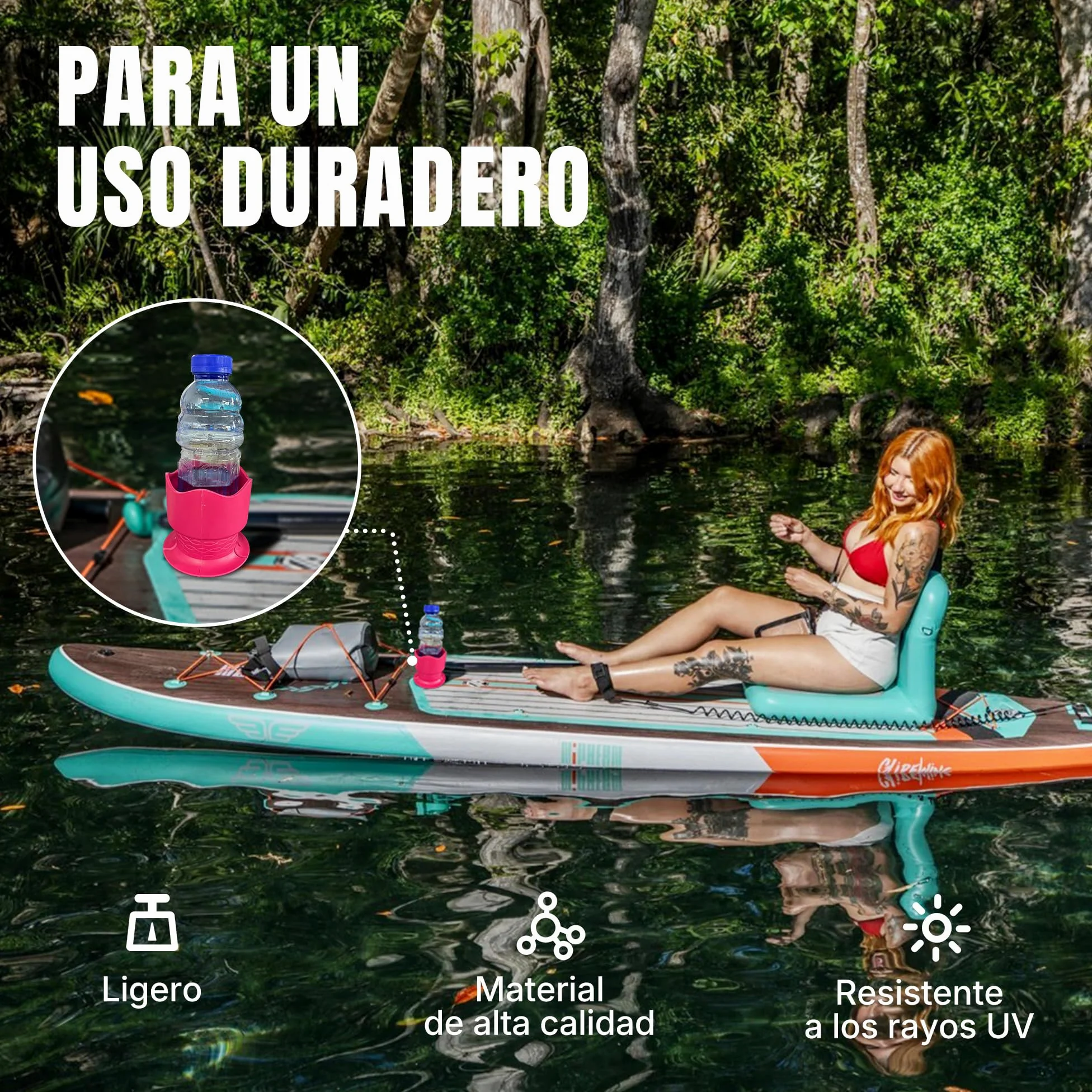 niphean Portavasos para Tabla Paddle Surf Hinchable, Accesorio Versátil | Portavasos para Tabla Paddle Surf Resistente y Estable, Kayak y Barco, Soporte Universal para Botellas Grandes