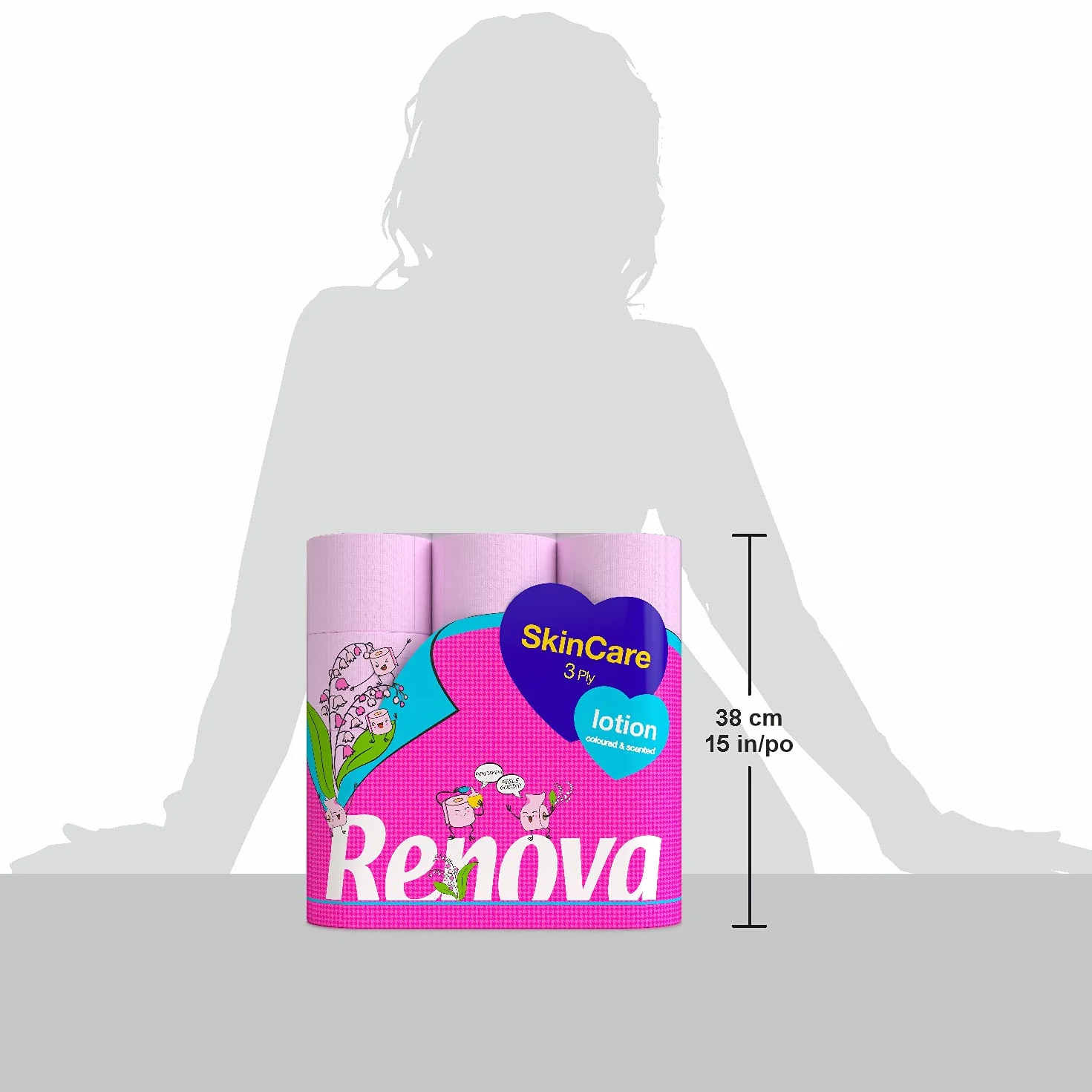 Renova Papel Higiénico SkinCare Lotion 12 Rollos Locionados 3 Capas XXL FSC