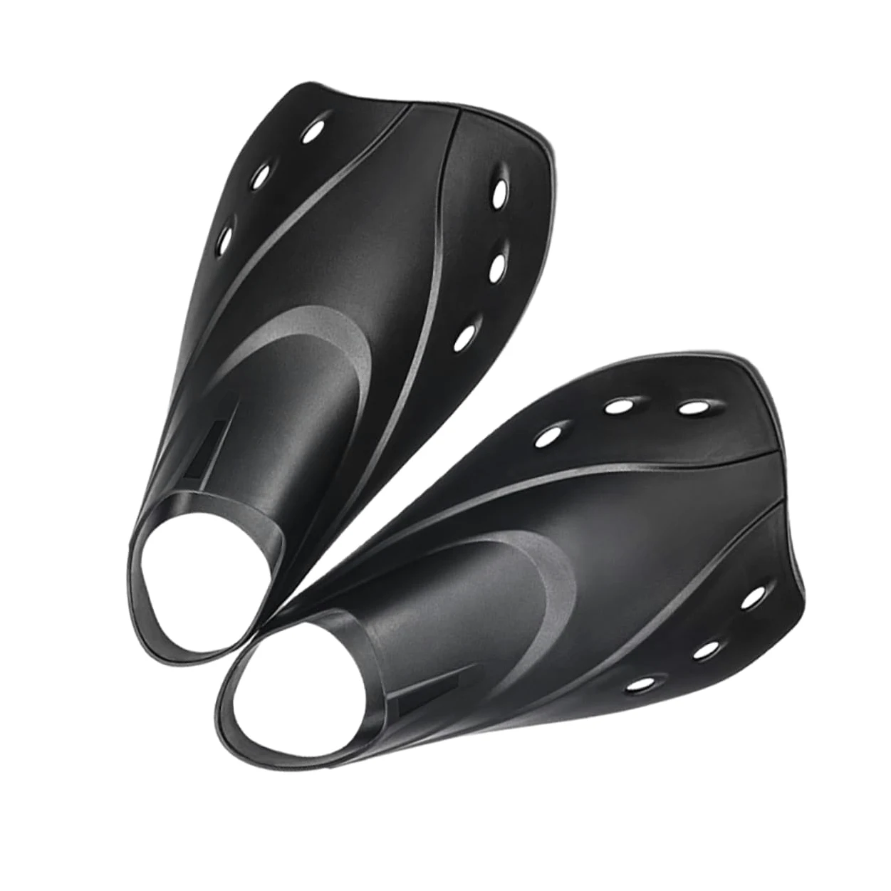 Cabilock Aletas Cortas Ajustables para Natación y Buceo Diseño Ergonómico con Suavidad Moderada para Entrenamiento y Snorkel para Hombre y Mujer Negro