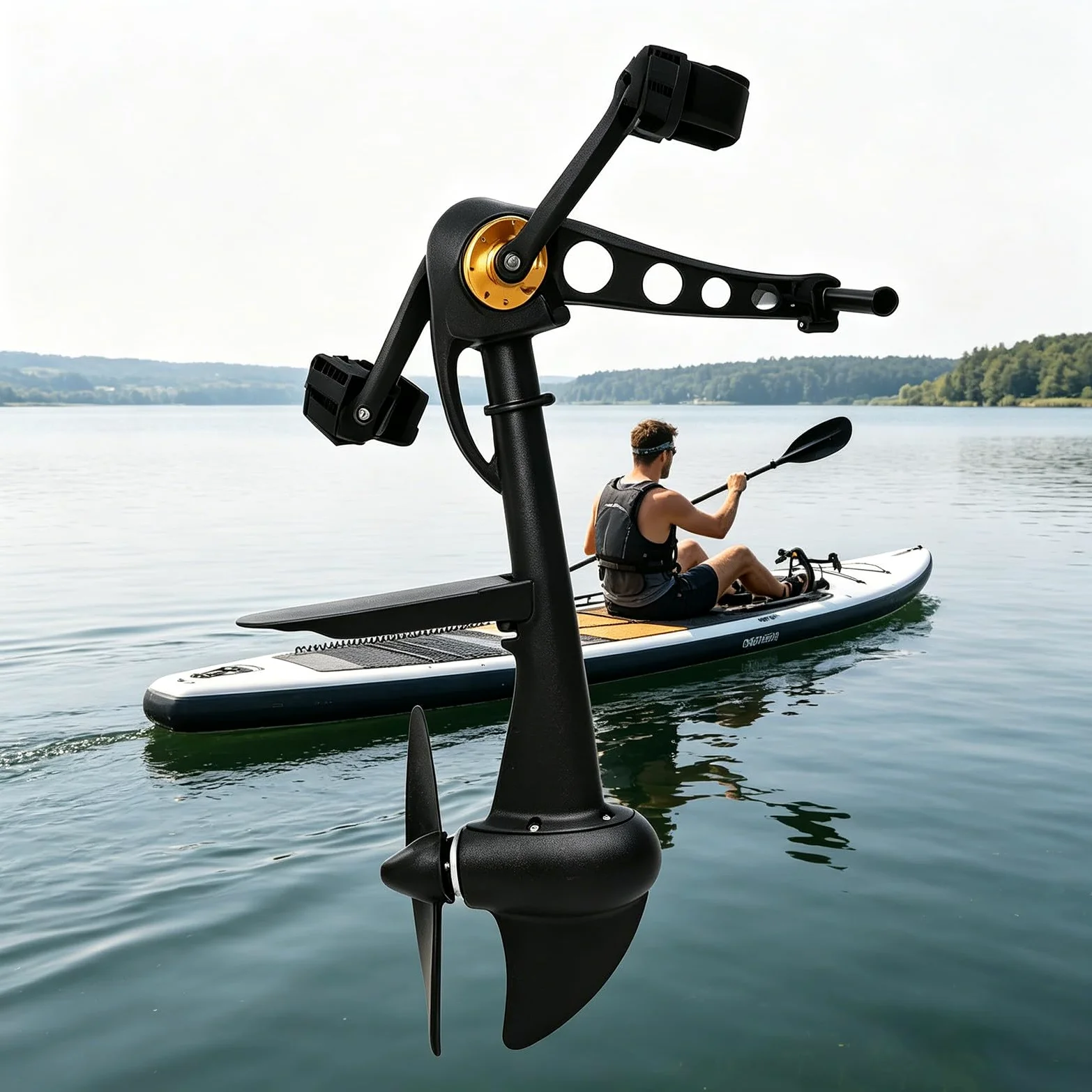 Kit Completo de Propulsión a Pedales Para Kayak, Sistemas de Propulsión Manos Libres, Propulsión Ergonómica con Hélice Retráctil, Apto Para Aguas Poco Profundas en Kayaks Recreativos y de Pesca