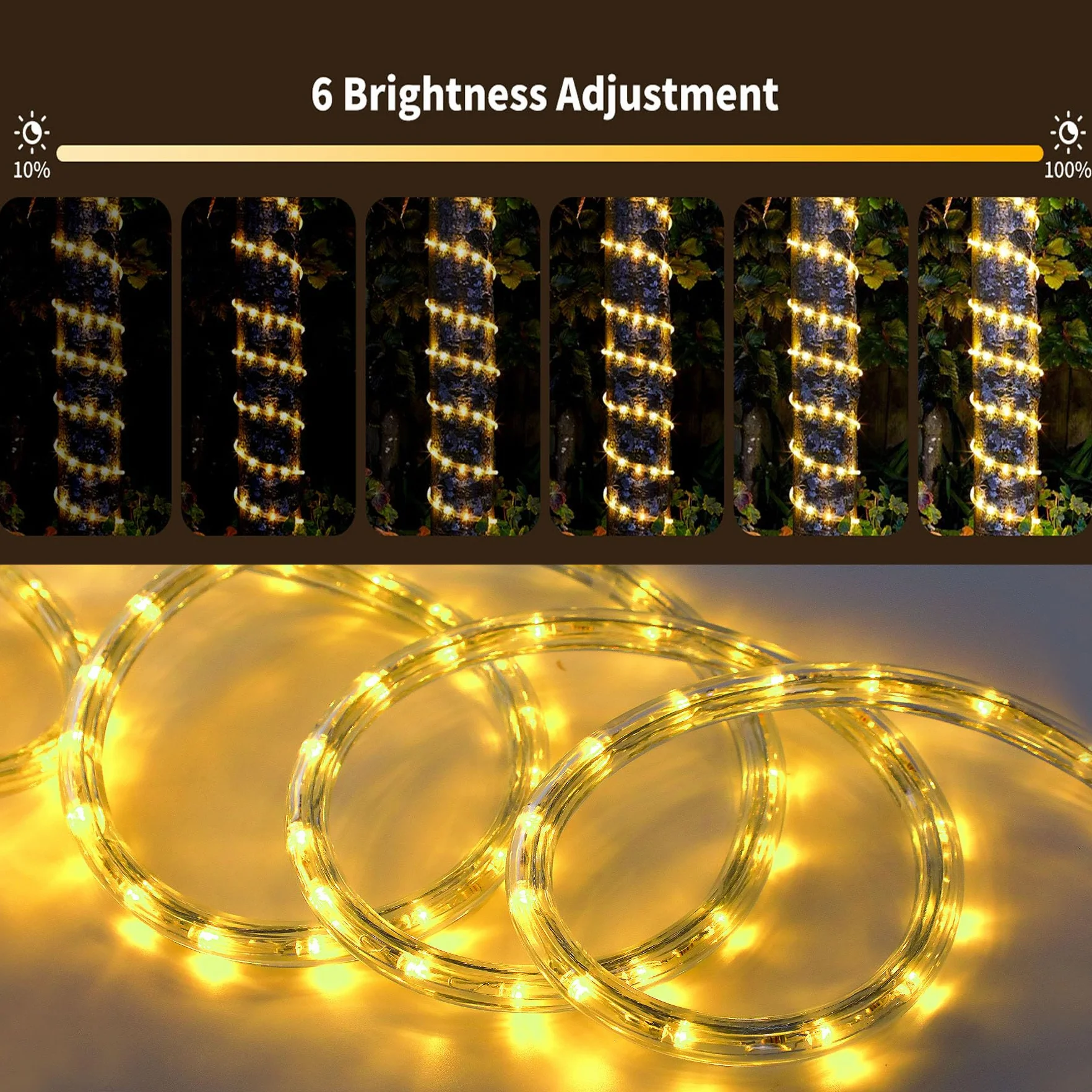 Forever Speed LED Lichterschlauch 50M WarmWeiß IP65 1800 LEDs Dimmbar Fernbedienung