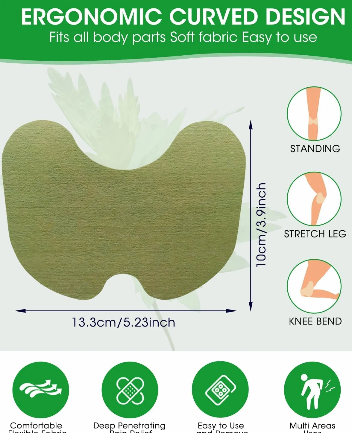 Parche de Ajenjo para Aliviar el Dolor, 30 Parches para Rodilla, Espalda, Hombros y Cuello