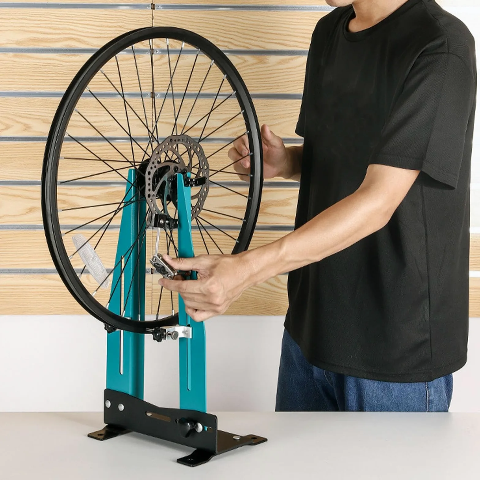 Soporte de llanta ajustable, herramienta de alineación de de bicicleta | soporte flexible para mantenimiento, grandes herramientas para maletero de llanta con llaves de radios libres y resistente