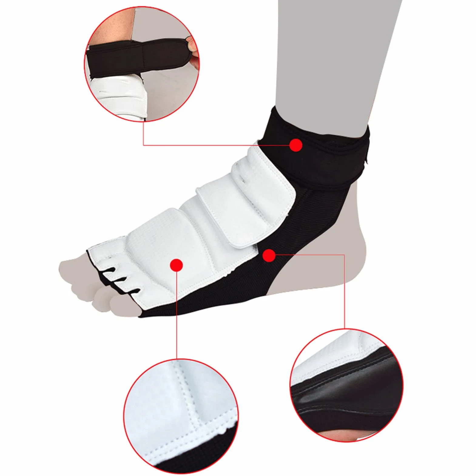 Protector de Pie de Taekwondo, Transpirable, Cómodo, Karate, Boxeo, Sparring, Protector de Pie con Antideslizante para Entrenamiento