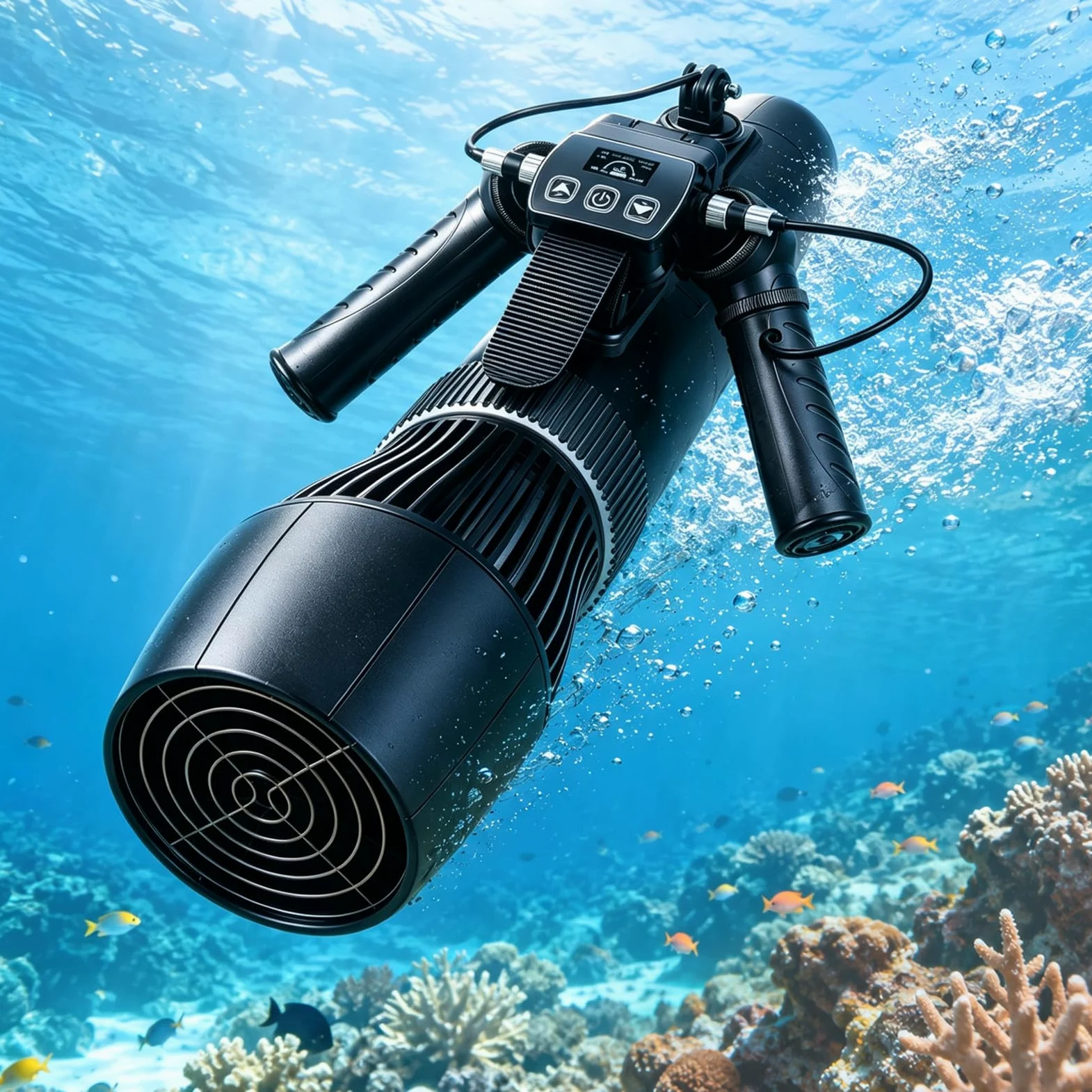 Scooter Submarino Para Adultos, Control Dual, Autonomía 60-180 Min | 500 W, 9 Velocidades, Profundidad 30 M, Control Con Cable O Inalámbrico Mediante Empuñadura, Mando De Muñeca O Gatillo