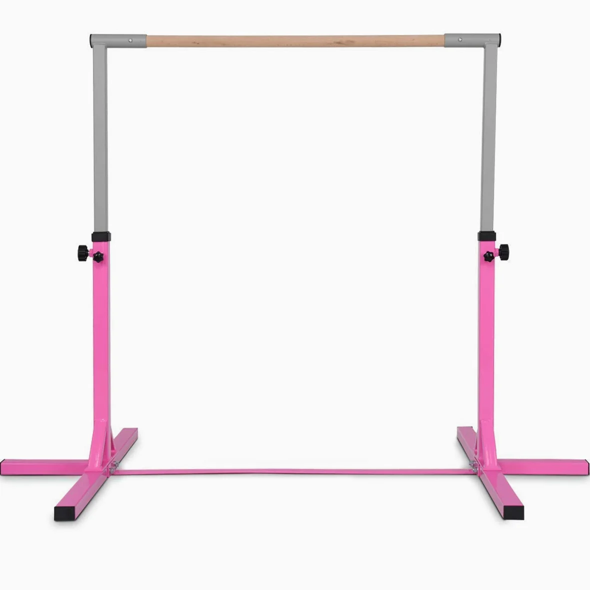 Barra de gimnasia para niños, ajustable, horizontal, equipo de entrenamiento para gimnasio en casa (rosa)