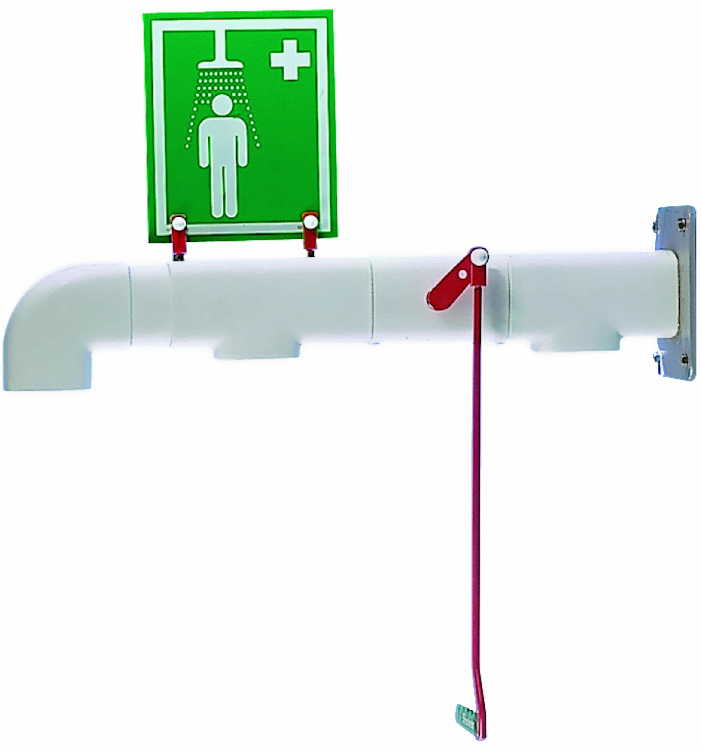 Hughes Ducha de emergencia a prueba de heladas para montaje en pared (65 x 23 x 92 cm)