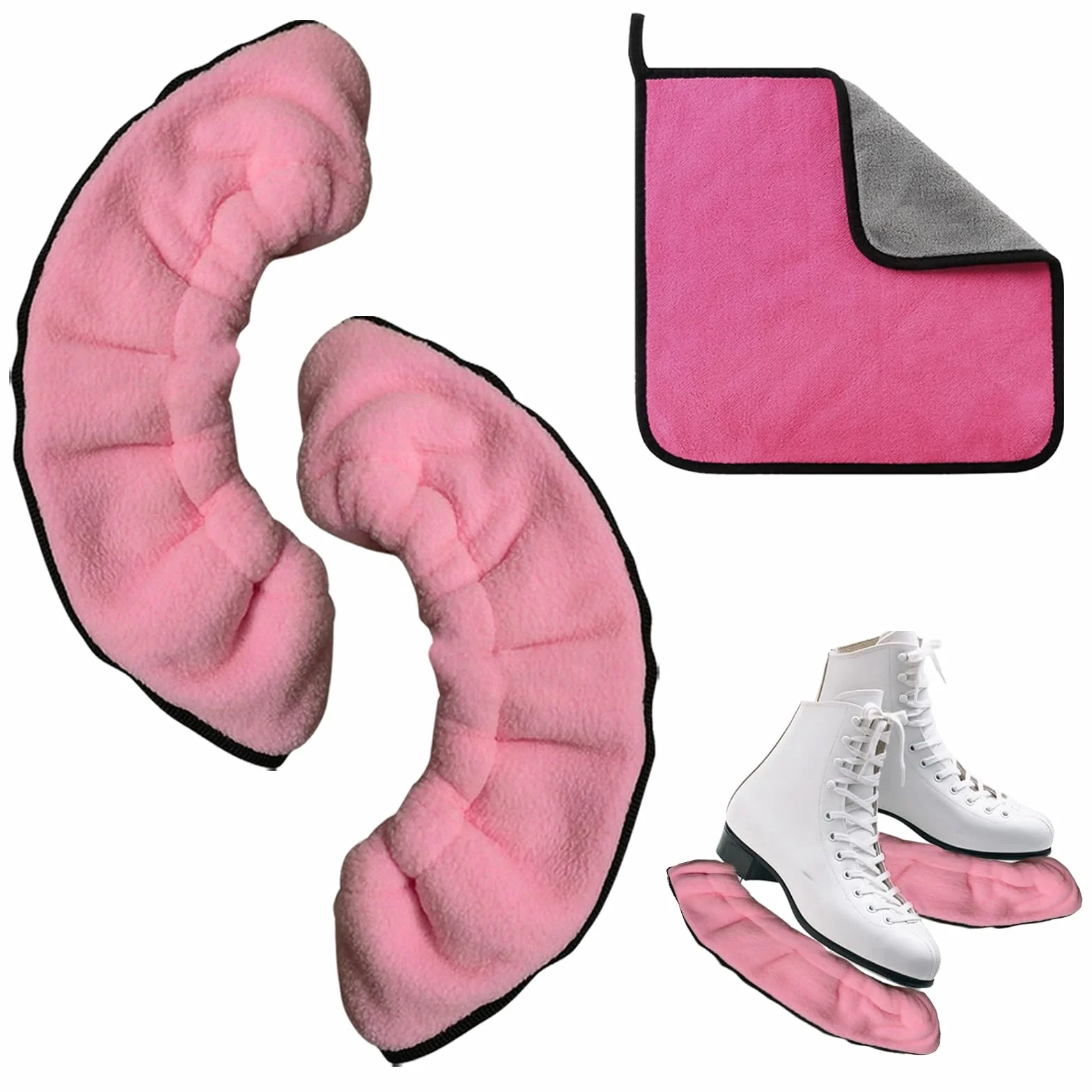 JSTHHTT 1 Pares de Protectores de Cuchillas para Patines de Hielo, Protectores Patines De Hielo, Funda Protectora para Hockey sobre Hielo, Protectores de Patinaje Artístico para Jóvenes (Negro)