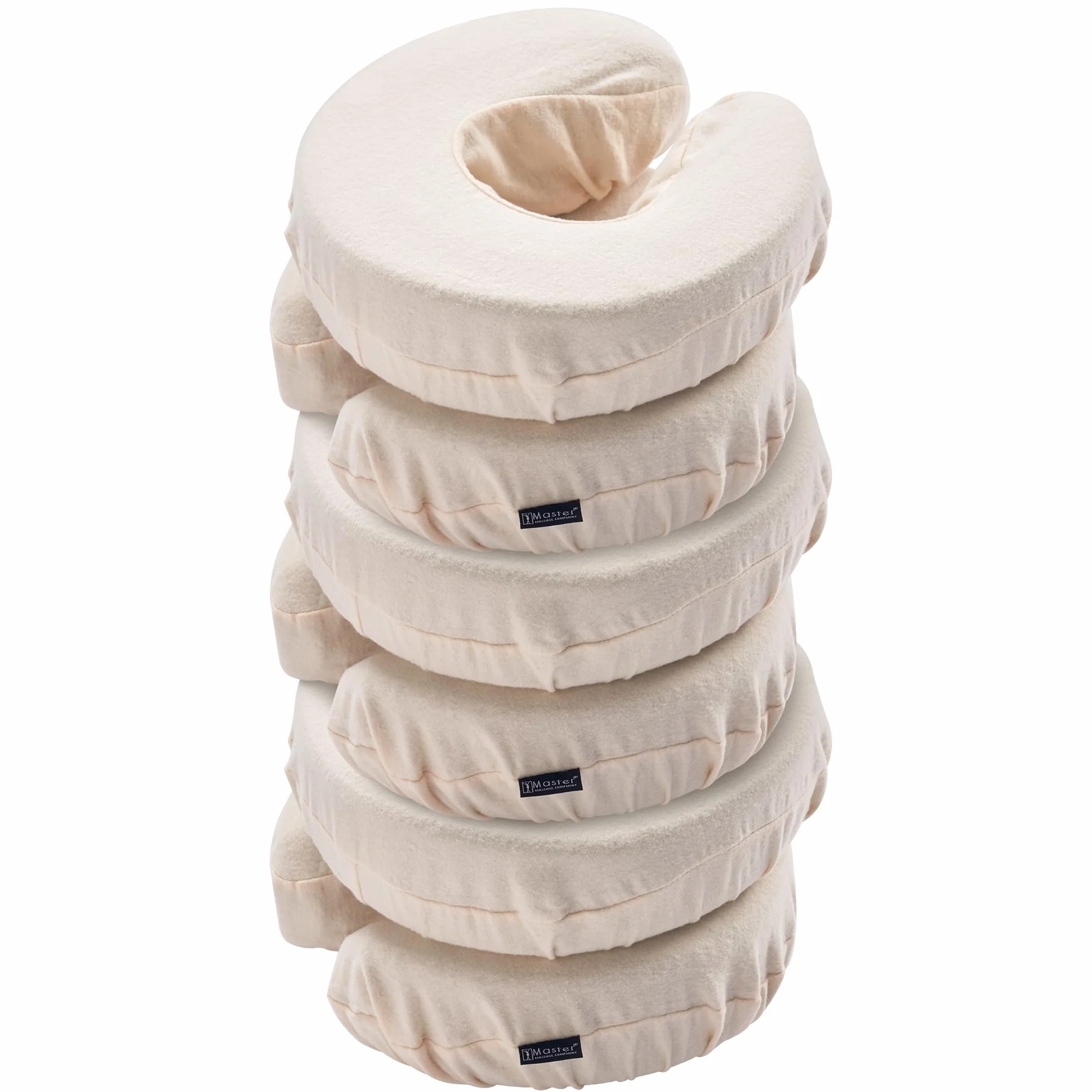 Master Massage Fundas de cabeza lavables 100% algodón para camilla de masaje, 6 unidades, crema